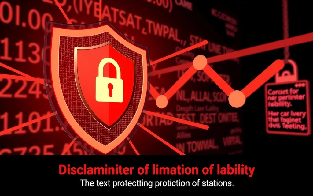 Imagine conceptuală a unui scut de protecție digitală, reprezentând exonerarea de răspundere